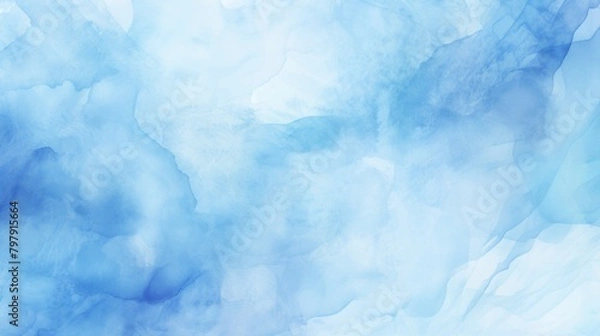 Fototapeta An artistic watercolor texture with various shades of blue resembling tranquil water or a calm sky Perfect for serene and peaceful concepts