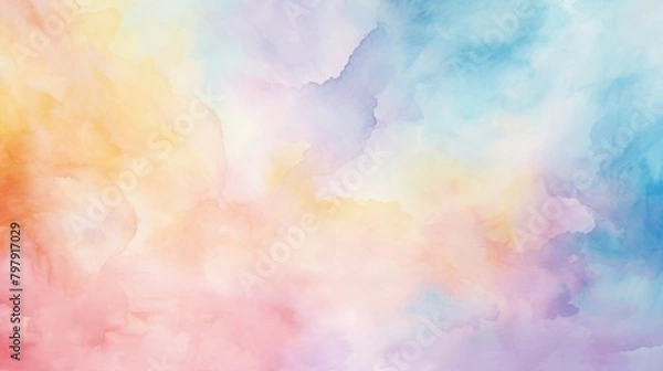 Fototapeta A soothing backdrop with a blend of pastel colors mimicking a watercolor painting suitable for a variet
