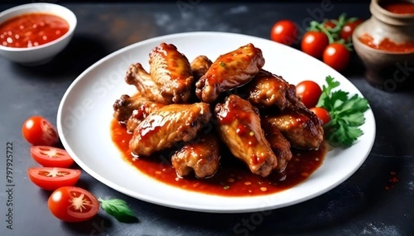 Fototapeta grilled meat with vegetables