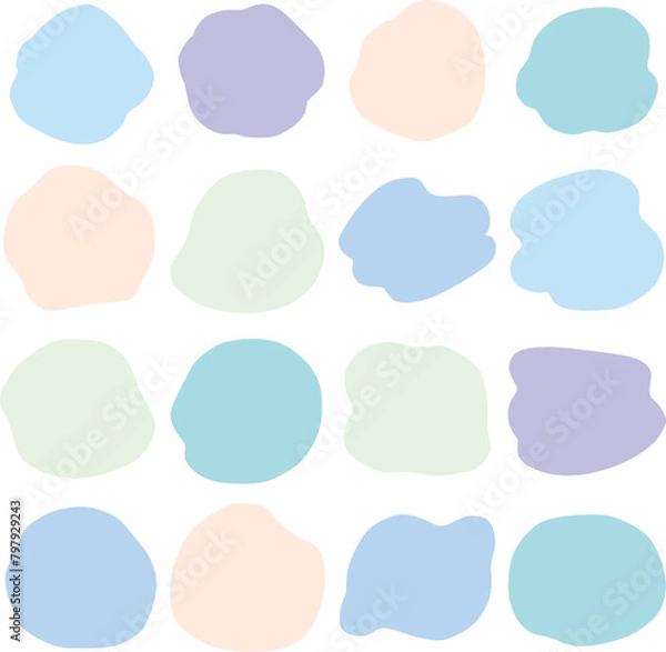 Obraz 丸っこい緩い形のフレーム、流体シェイプのセット