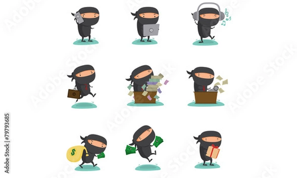 Obraz Ninja Mascot Set 3