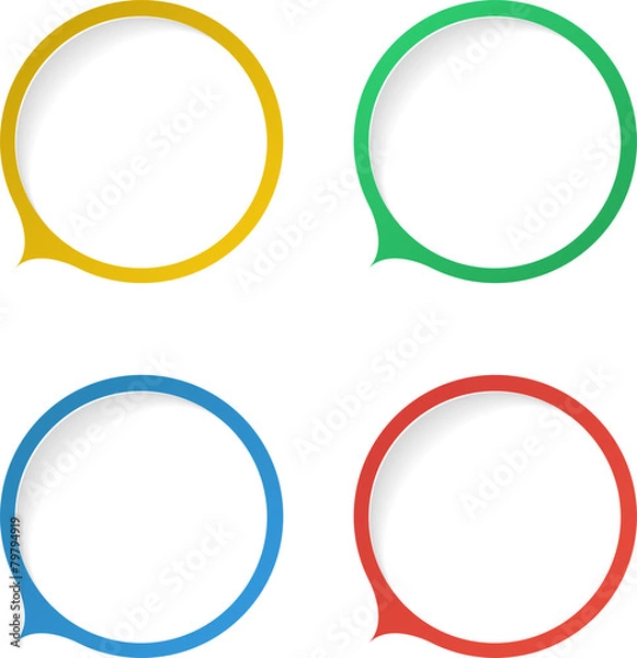 Fototapeta Set of simple circular speech bubbles