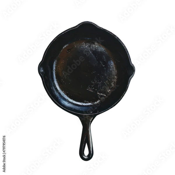 Fototapeta Pna iron skillet  isolate on transparent png.

