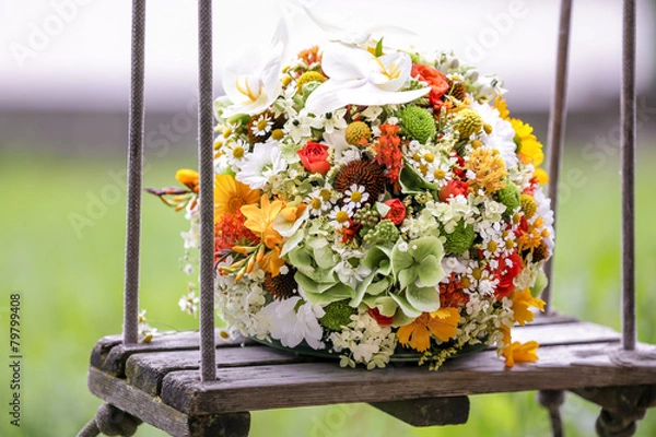Obraz Brautstrauß auf Schaukel