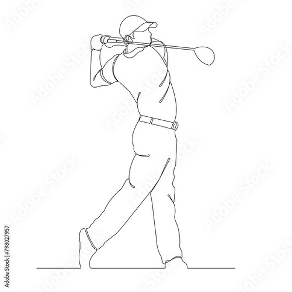 Obraz golf player silhouette