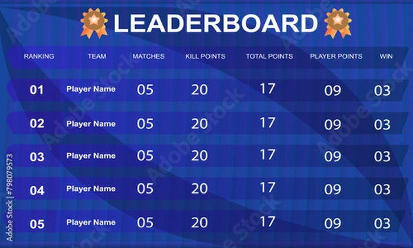 Obraz game leaderboard with abstract background game