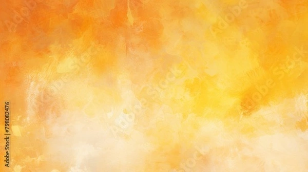 Fototapeta This image captures the fiery essence of orange and yellow watercolors merging together in an abstract form