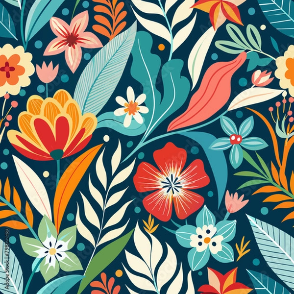 Fototapeta seamless floral pattern
