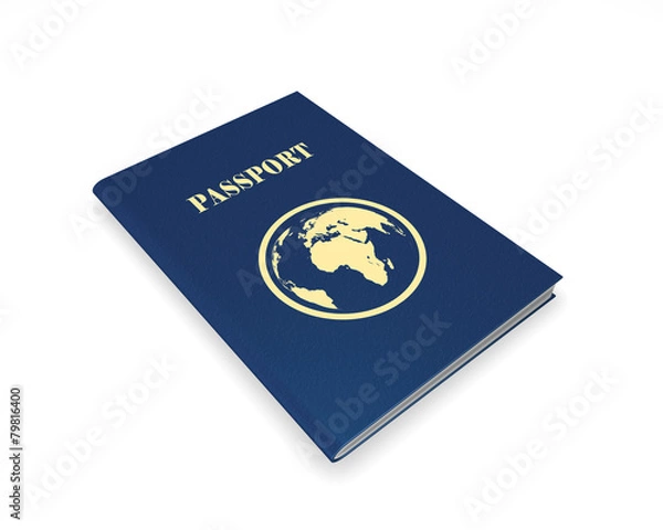 Fototapeta Passport, isolated on a white background