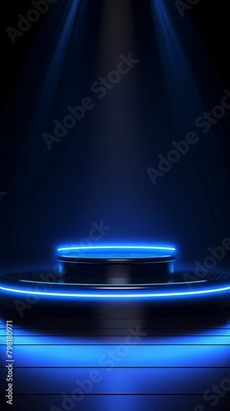 Obraz Blue technological booth