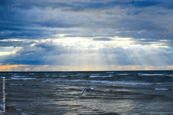 Obraz sun rays over the sea