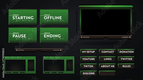Fototapeta Green Stream Pack Panels Overlay Design