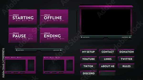 Fototapeta Purple Stream Pack Panels Overlay Design
