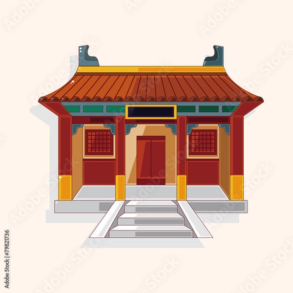 Fototapeta Chinese building theme elements