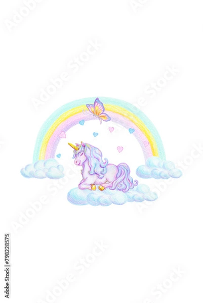 Fototapeta Kawaii Unicorn Daydreams, Cute Unicorn Illustrations for All Projects