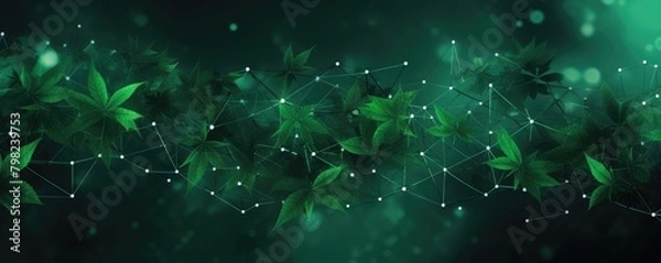 Fototapeta Networking concept with leafy background