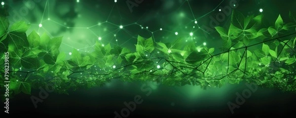 Fototapeta Networking concept with leafy background