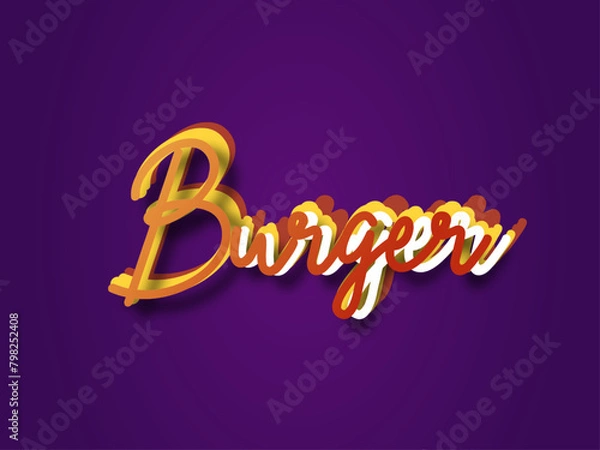 Fototapeta burger text effect with bold style use for business brand.