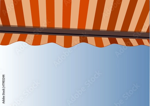 Obraz Sunshade over bright sunny blue sky (Vector)
