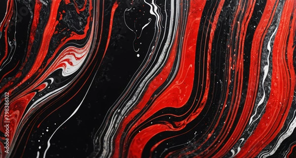 Obraz Abstract marble background in black and red.generative AI
