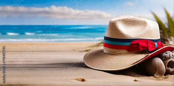 Fototapeta hat on the beach