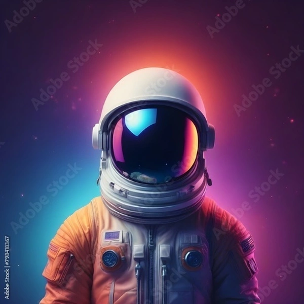 Obraz Astronaut Portrait Illustration Digital Painting Galaxy Astrology Background Design