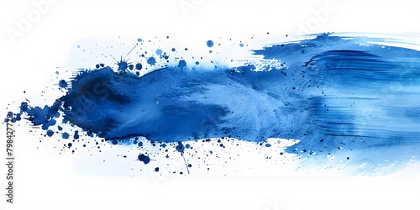 Fototapeta Vibrant blue paint brush strokes in watercolor isolated against a transparent background, perfect for artistic and creative projects.