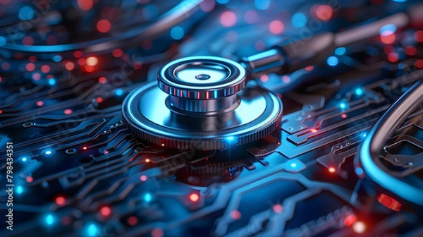 Fototapeta Cybersecurity Safeguards for Healthcare Data Protection and Breach Prevention in Digital Era