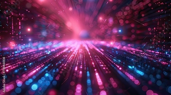 Fototapeta A bright pink and blue background with many small dots