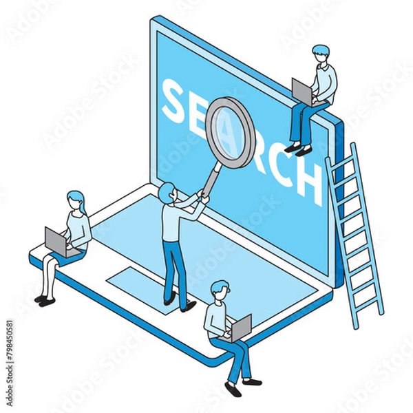 Fototapeta ノートパソコン　WEB検索イメージ