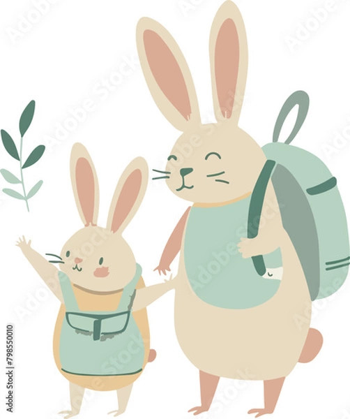 Obraz Bunny Siblings' School Day