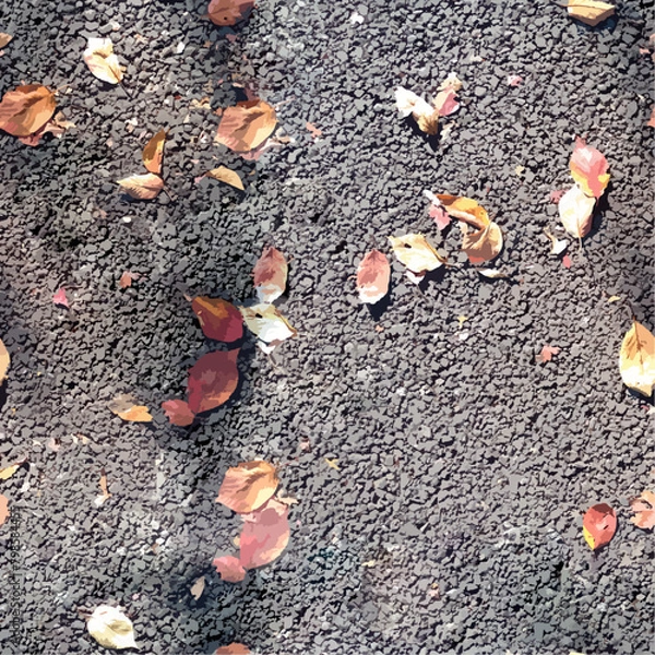 Obraz 地面に落ちた枯れ葉のベクターイラスト、シームレス、背景素材