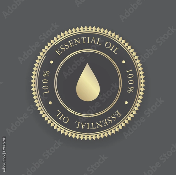 Obraz golden essential oils label template
