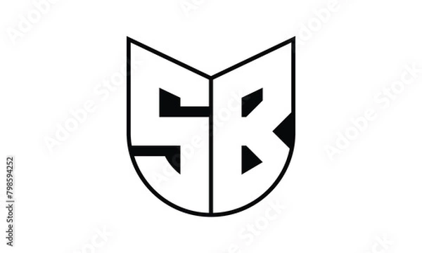 Obraz SB initial letter bat icon gaming logo design vector template. batman logo, sports logo, monogram, polygon, war game, symbol, playing logo, abstract, fighting, typography, icon, minimal, wings, battle