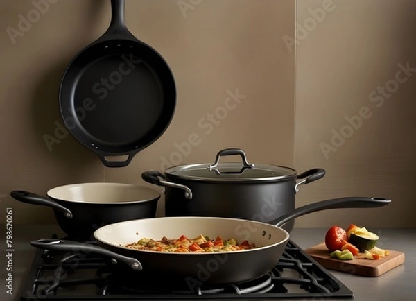 Fototapeta calphalon non stick ceramic coated cast iron non stick cookware set