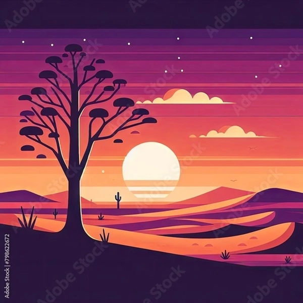 Obraz a lone tree on a desert,