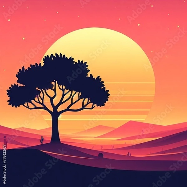 Obraz a lone tree on a desert,
