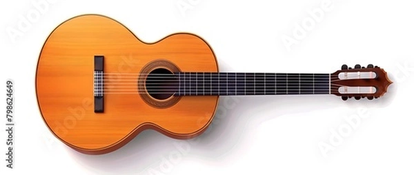 Obraz Guitar, classic guitar isolated on white background