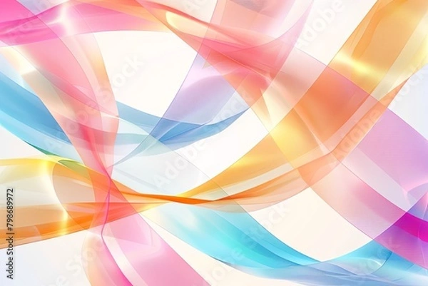Fototapeta Glossy Ribbon Twists: Bright & Colorful Gradient Geometry Background