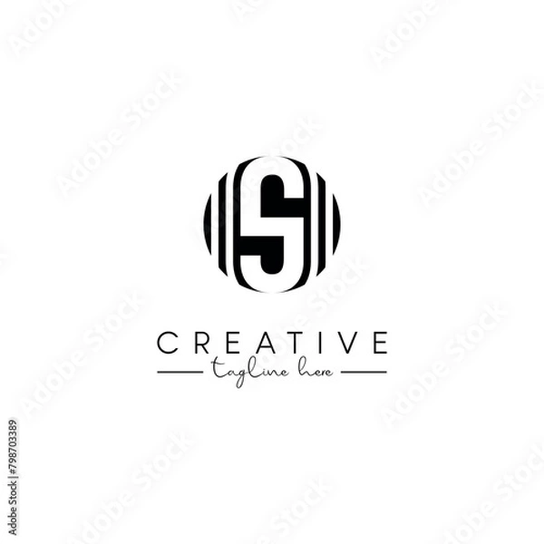 Obraz Creative unique letter S initial based stylish symbolic logo design.