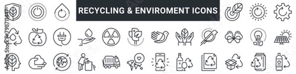 Obraz RECYCLING & ENVIROMENT icons