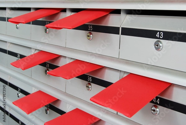 Obraz Letterboxes and red envelopes