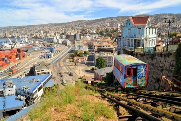Obraz Funicular Railway Escalator, Valparaiso, Chile