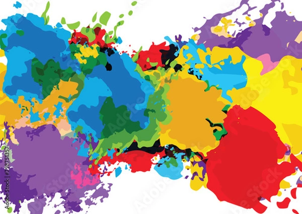 Obraz Abstract vector splatter paint color background design. illustration vector design.