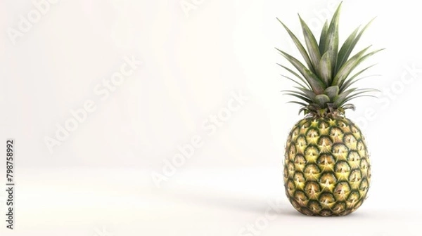 Fototapeta Pineapple on White Surface with Background
