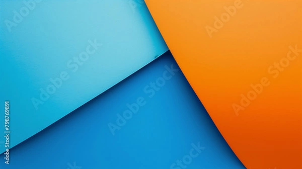 Fototapeta Tangerine orange and cerulean blue, abstract background, styled for high contrast and a refreshing ambiance 