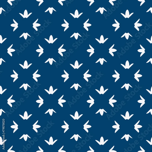 Fototapeta Hand drawn seamless indigo pattern