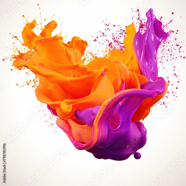 Obraz colorful splashes on white
