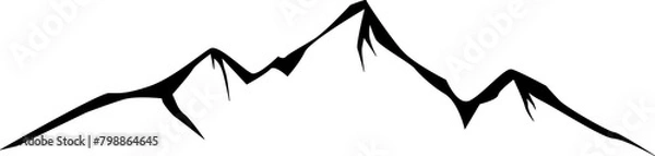 Fototapeta black and white mountain vector