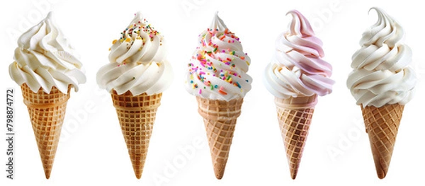 Obraz Ice cream cones on isolated background.